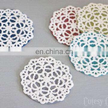 Portable OEM Printing Drink Coasters Unique Coffee Customized Coloful Felt Fabric Placemat Coaster photo-3