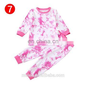 Baby Boy Girls Tie-Dye Clothes Set Autumn Spring Long Sleeve Button O-neck Tops Romper Pants 3Pcs Outfit for Newborn Infant Baby photo-5