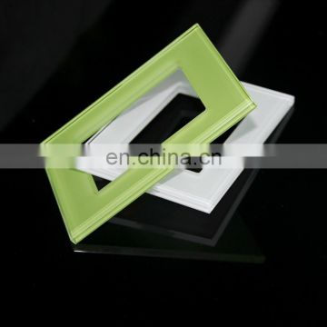 white switch back painted light switch glass frame