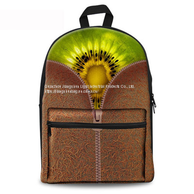 New Design Hot Selling Fruit Pattern Cool Rotary Style School Backpack OEM Customized Logo