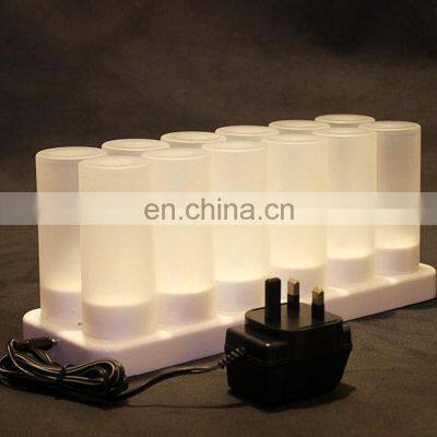 Wedding Events Party Restaurant Decorative Battery Operated 12 Packs Rechargeable Flicker Warm White Led Candle White photo-2