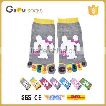 New Fashion Kids Girls Cartoon Cute Rabbit Five Fingers Toe Ankle Socks For Childrens