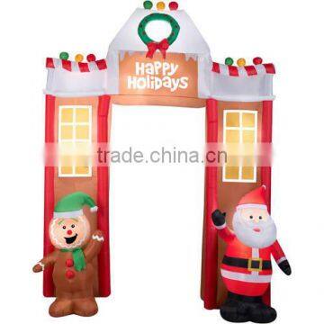 Promotion Happy Christmas decorative oxford cloth inflatable Christmas arch decoration