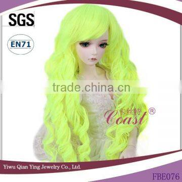 long fluorescence color best quality curly BJD doll wigs