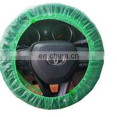 JZ Green plastic pe disposable waterproof car Steering wheel cover auto seat cover