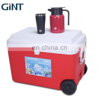 GINT 60L Factory Directly Supply Food Customer Logo Cooler Box with Wheels