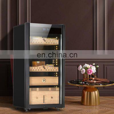 2021 New Design Oem Custom Luxury Premium Electronic Cigar Fridge Cabinet Humidor with Display Screen for Europe Canada America