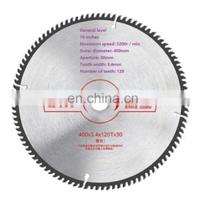 16 in 120 teeth High speed steel circular saw blade for wood cutting