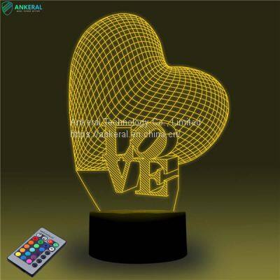 Love Heart 3D Atmosphere Night Light Fantastic Creative New Designs photo-2
