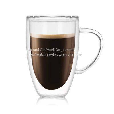 Creative Transparent Glass Water Cup With Handle Insulated Coffee Tea Cup Double Glass Juice Cup photo-4