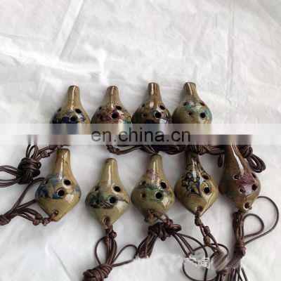 Antique clan style ceramic crafts 6-hole ocarina