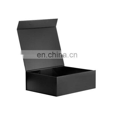 Bespoke big rigid black retail shoes products gift box packaging with magnetic lid