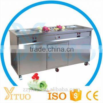 2016 Flat Pan Frozen Yogurt Real Fruits Fry Ice Cream Machine