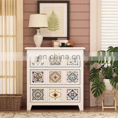 Vintage French Style Living Room Solid Wood Cabinet With 5 Drawers Design Cabinet