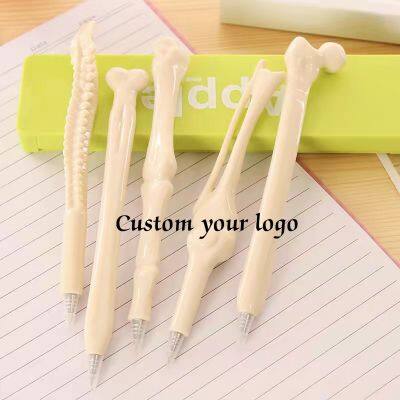 Creative Luxury Pen Custom Logo Printing Bone Shape Ballpoint Pen For Promotional Office Supplies