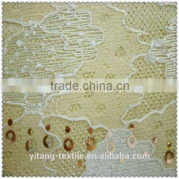 Embroidered Sequin Fabric Lace Embroidered Fabric photo-3