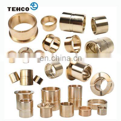 TEHCO Brass Casting Bush Bronze Bushing Made of CuZn25Al5Mn4Fe3 with Custom Oil Groove for Crane Electromotor Machine.