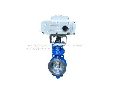 Electric carbon steel wafer butterfly valve electric actuator butterfly valve