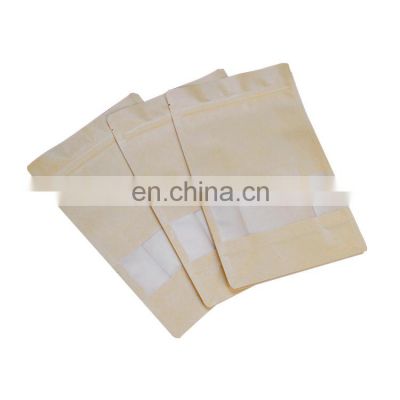 Custom Kraft Paper Stand Up Top Bag For  Food Packaging Bags With Window