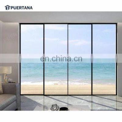 Internal Interior Aluminium Sliding French Glass Door Room Divider Partition Wall Minimalist Ultra Slim Steel Sliding Doors