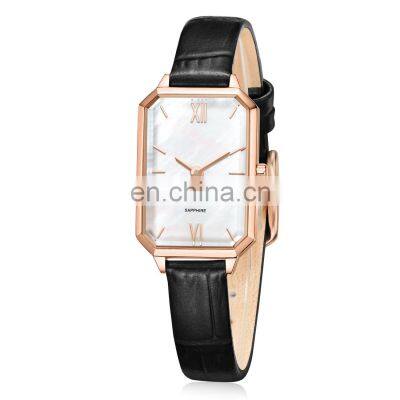 Customized Slim Green Square Wrist Watch Women Watch Genuine Leather Woman Luxury Female Waterproof Brand Quartz Watches Women