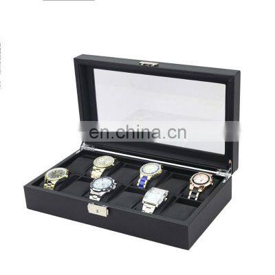 12 Girds Carbon Fiber Luxury Watch Case Holder Organizer Storage Box for Rings Bracelet Display Holder Case