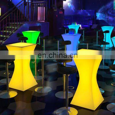 Party event outdoor huel bars party tables garden stools sets light up led bar furniture led chairs cocktail bar tables