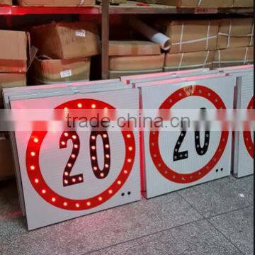 IP67 Super bright led 800m visible distance Outdoor solar speed limit sign