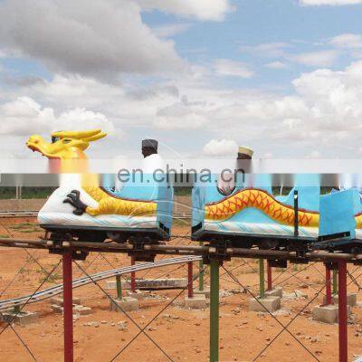 Small roller coaster family playground games rail road equipment dragon roller coaster for sale