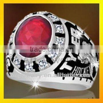 silver plating wax mold big red stone footaball champions ring