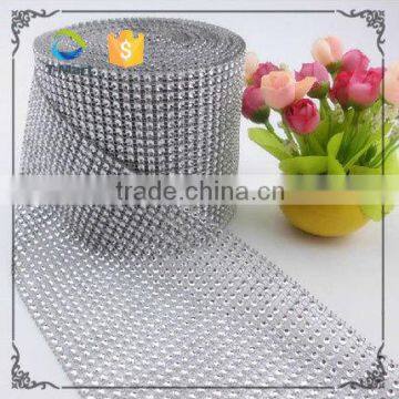 Wedding Party Home Decoration Christmas Silver Rhinestone Diamond Mesh Wrap Rhinestone Ribbon