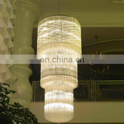 Luxury Custom Indoor Hotel Lobby Modern Decoration Led Ceiling Crystal Chandelier Pendant Light