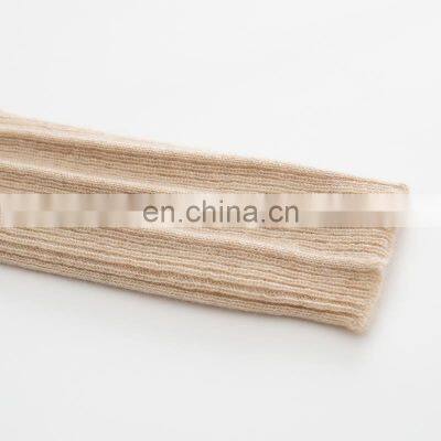 Women's Casual Solid Pattern Knit Crew Neck Pullover Winter Ribbed Cashmere Sweater With Button Decoration OEM Service Available photo-6