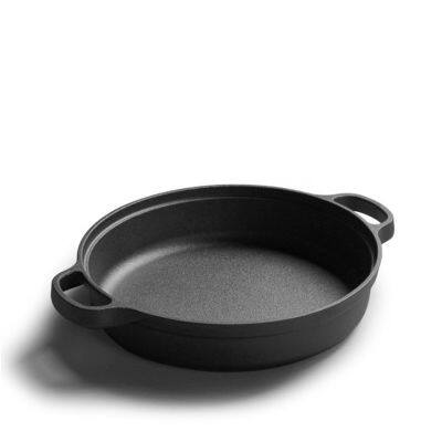Thickened Flat Cast Iron Pan Domestic Pancake Pan Cast Iron Pot With Two Ears Metal Plate Pot Stove Baking Pan