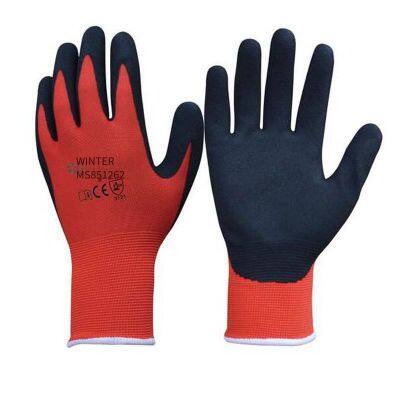 Yingkeer/enkerr Ms851262 Black Nitrile Frosted Dipped Red Polyester Wear-resistant Gloves
