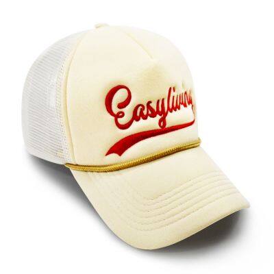 OEM Caps Factory Custom High Quality 5 Panels Trucker Caps Rope Colorful Foam Trucker Hats Embroidery Printed Logo photo-2