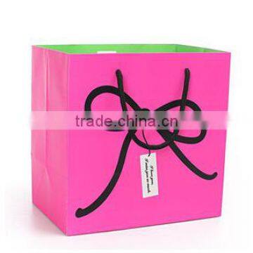 black string bowtie fancy paper gift bag