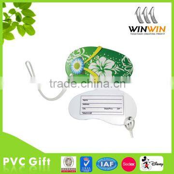 Hard PVC foot shaped luggage tag with transparent loops