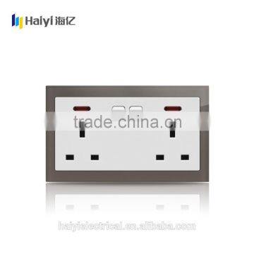 British Standard Double 13a Switched Socket, Wall Switch and Socket