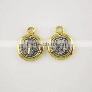 Gold and silver mini medalla de san benito saint benedict medal pendant