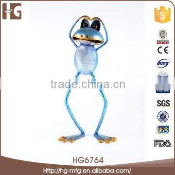 New design blue frog shape metal ornament