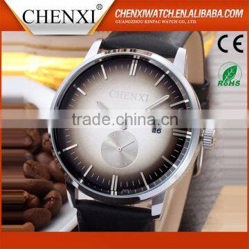 New 2016 Private Label Quartz Day/Date Fashion Leather Wrist Watch