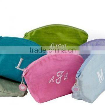 eco-friendly soft dupioni small cosmetic case, portable cosmetic case