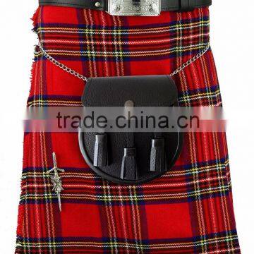 Scottish Royal Stuart 7 Yard Kilt Set Made of Fine Quality Tartan Material