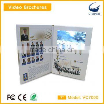 Video brochure 7 inch with customization design for promotion