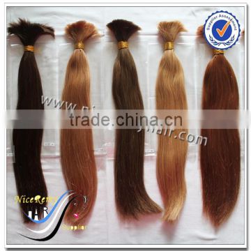 Wholesale hair bulk any color can be available 100% brazilian virgin human hair