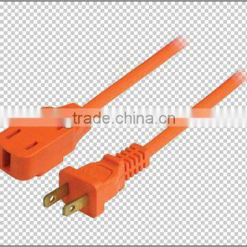 UL CSA 2 pin flat electrical plug orange