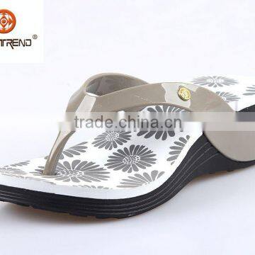 2015 new products Eva wedge melissa shoes plastic jelly sandals pvc upper flip flops flower insole