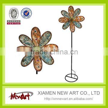 Colorful windwill garden stick garden stake metal decoration garden stakes wholesale