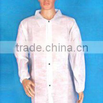 Disposable Lab Coat single collar SPP white Non Woven